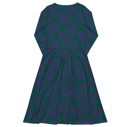 TWEET LOVE green purple - Midi Dress With Pockets