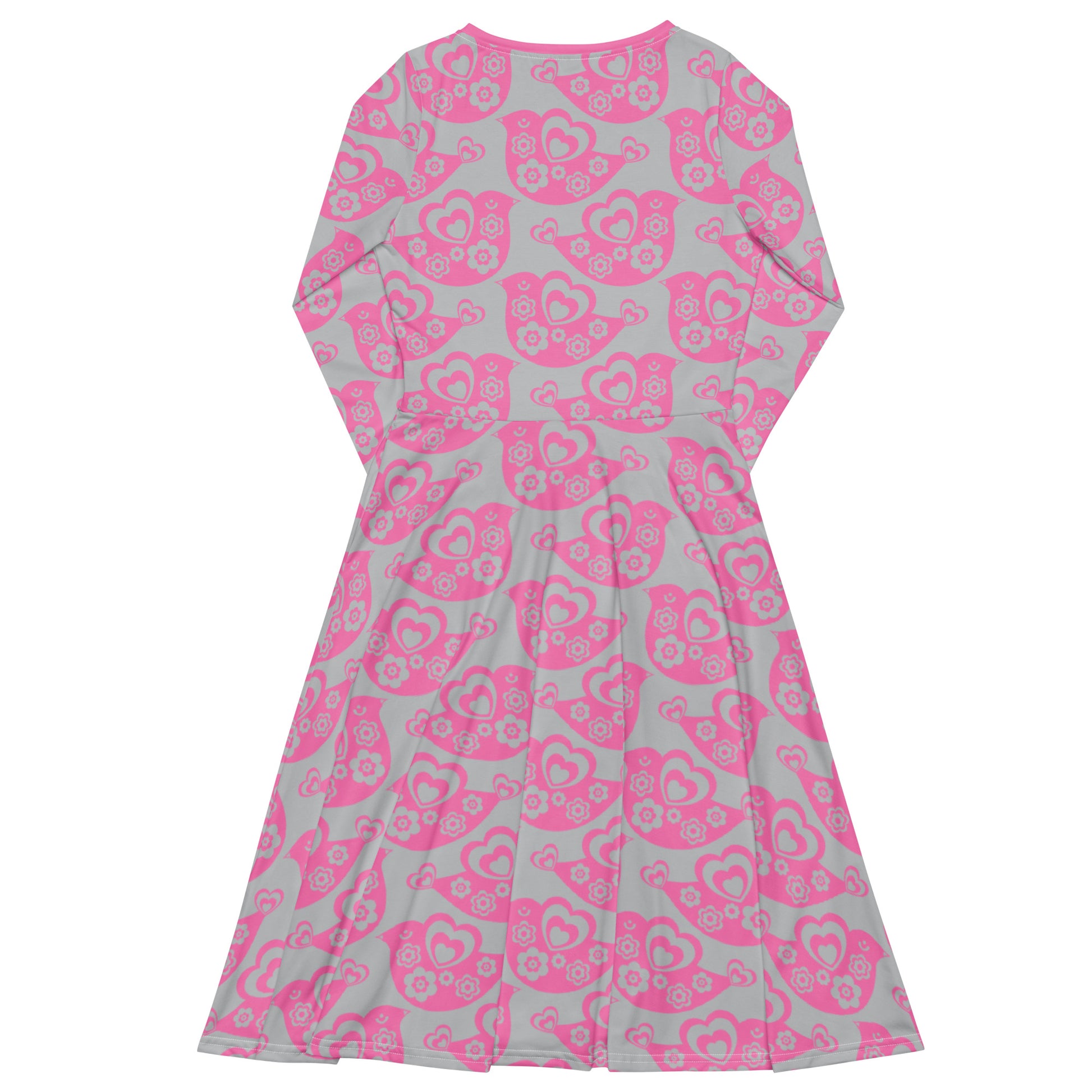 TWEET LOVE pink grey - Midi Dress With Pockets