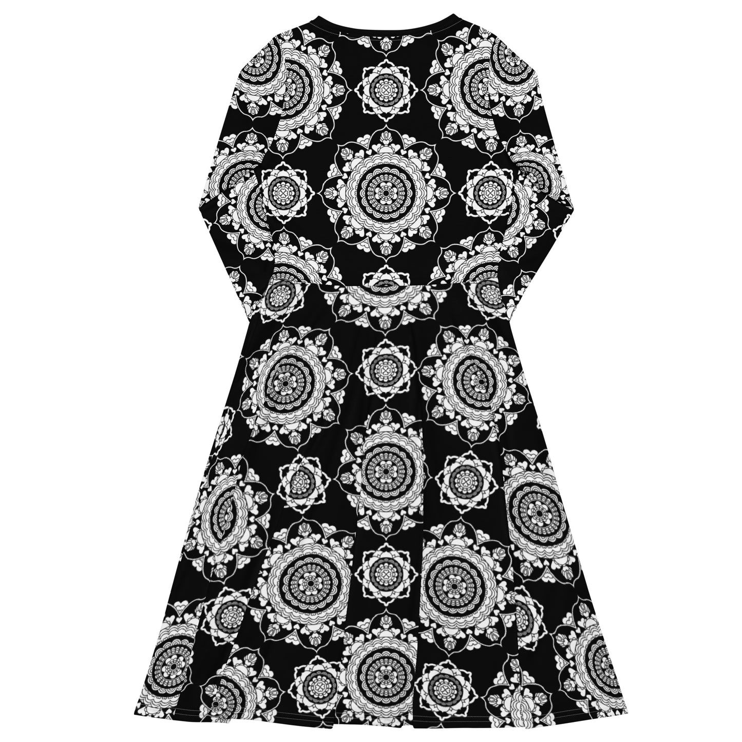 Midi dress - FOREVERMORE white black - Romantic flower and heart print