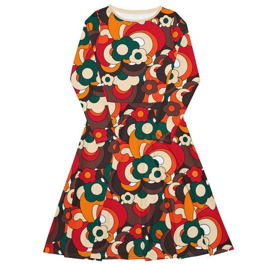 FLORENCE retro - Midi dress with long sleeves and handy pockets