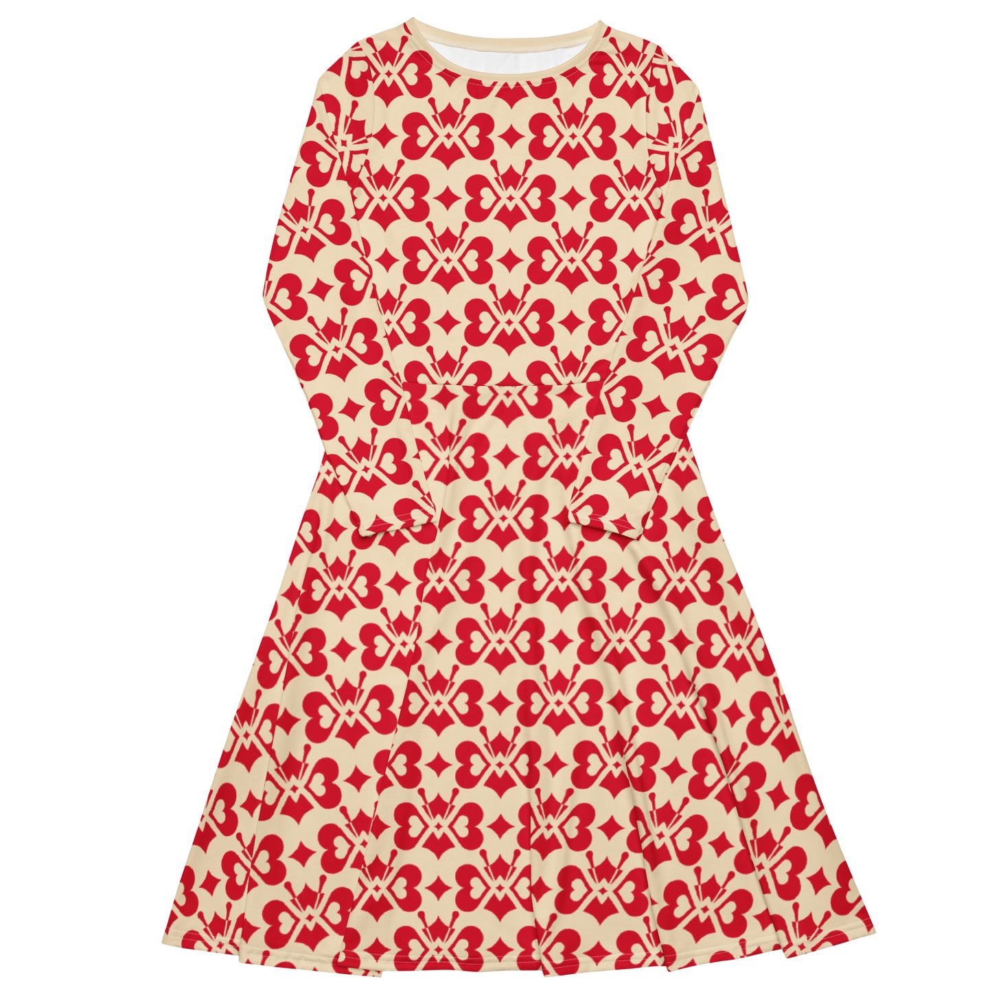 LOVE BUTTERFLY redlight - Midi dress with long sleeves and handy pockets