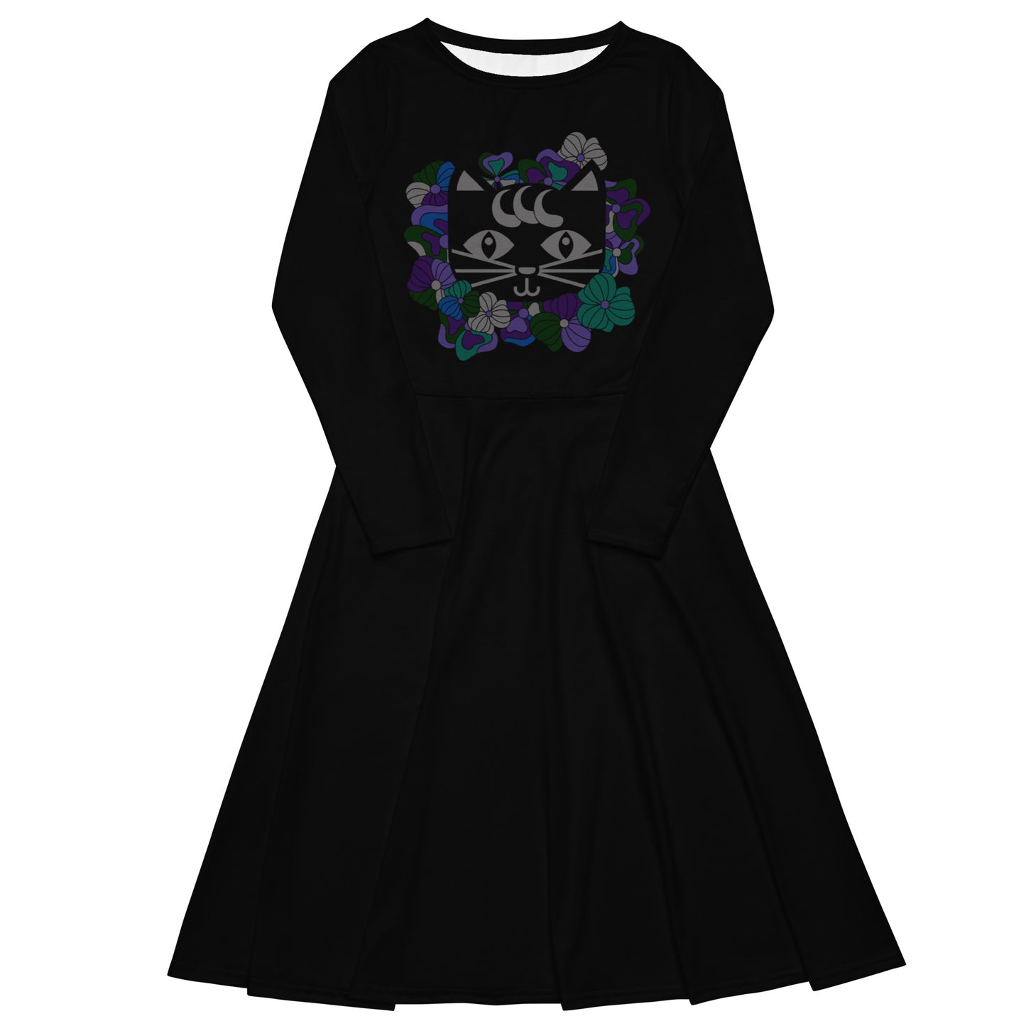MAGICAT mystic - just cat - Midi dress with long sleeves and handy pockets