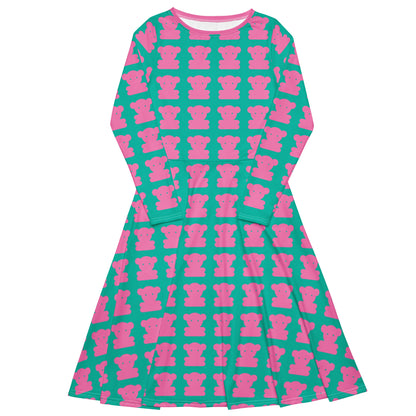 SWEET TEDDY pink mint - Midi Dress With Pockets