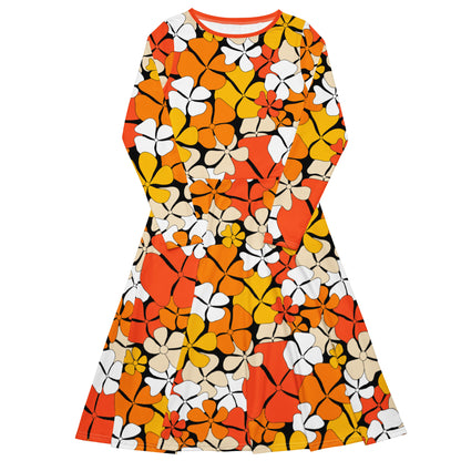 ADELIE orange - Midi Dress With Pockets