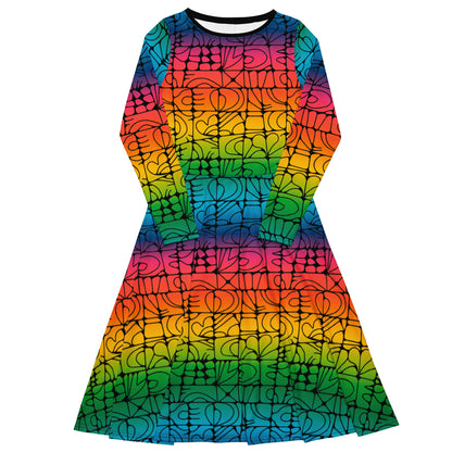 STONE SPIRIT rainbow black - Midi Dress With Pockets