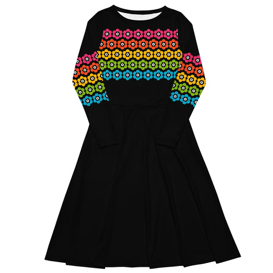 PEACOCK BLOOM rainbow - Midi Dress With Pockets