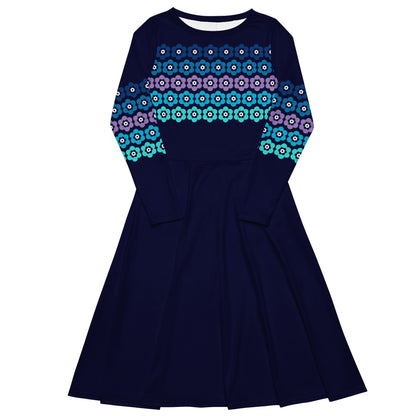 PEACOCK BLOOM mystic blue - Midi Dress With Pockets