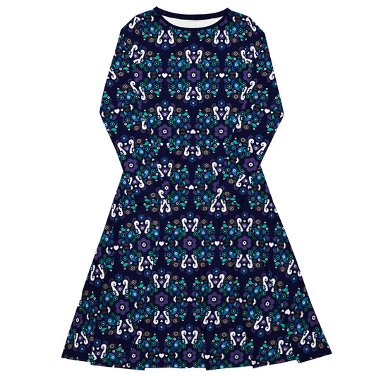 PEACOCK LOVE mystic blue - Midi Dress With Pockets