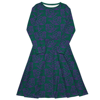 TWEET LOVE green purple - Midi Dress With Pockets
