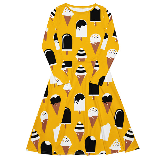 JADE yellow - Midi Dress With Pockets