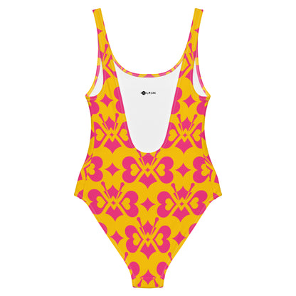LOVE BUTTERFLY yellow pink - One-Piece Swimsuit