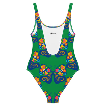 FAB FLOVERYFLY green - One-Piece Swimsuit - SHALMIAK