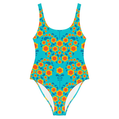 HEARTBEAT orange blue - One-Piece Swimsuit