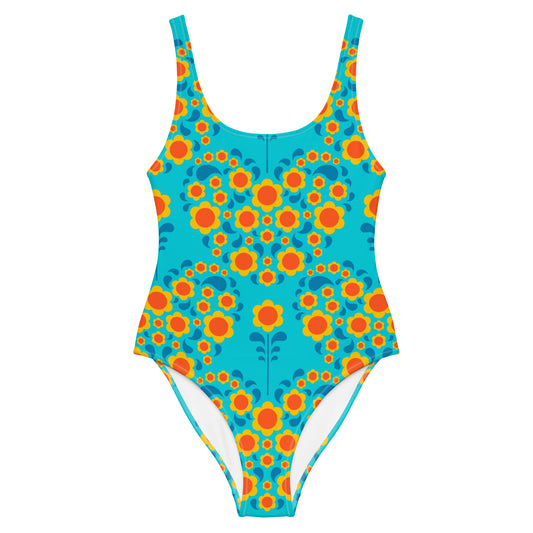 HEARTBEAT orange blue - One-Piece Swimsuit