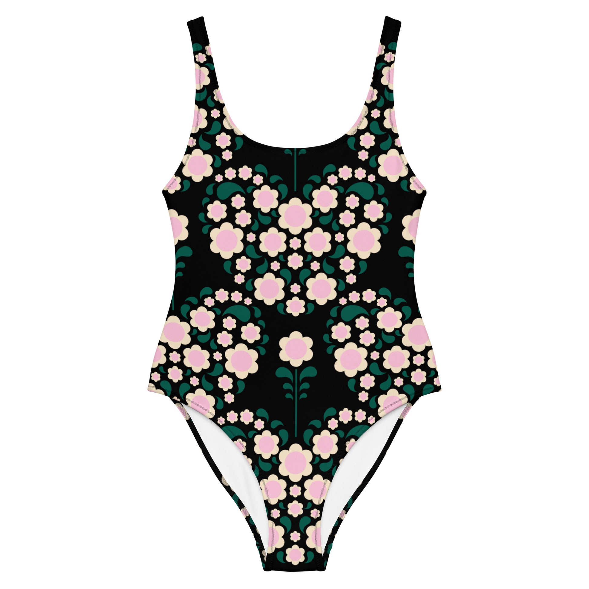 HEARTBEAT pink black - One-Piece Swimsuit