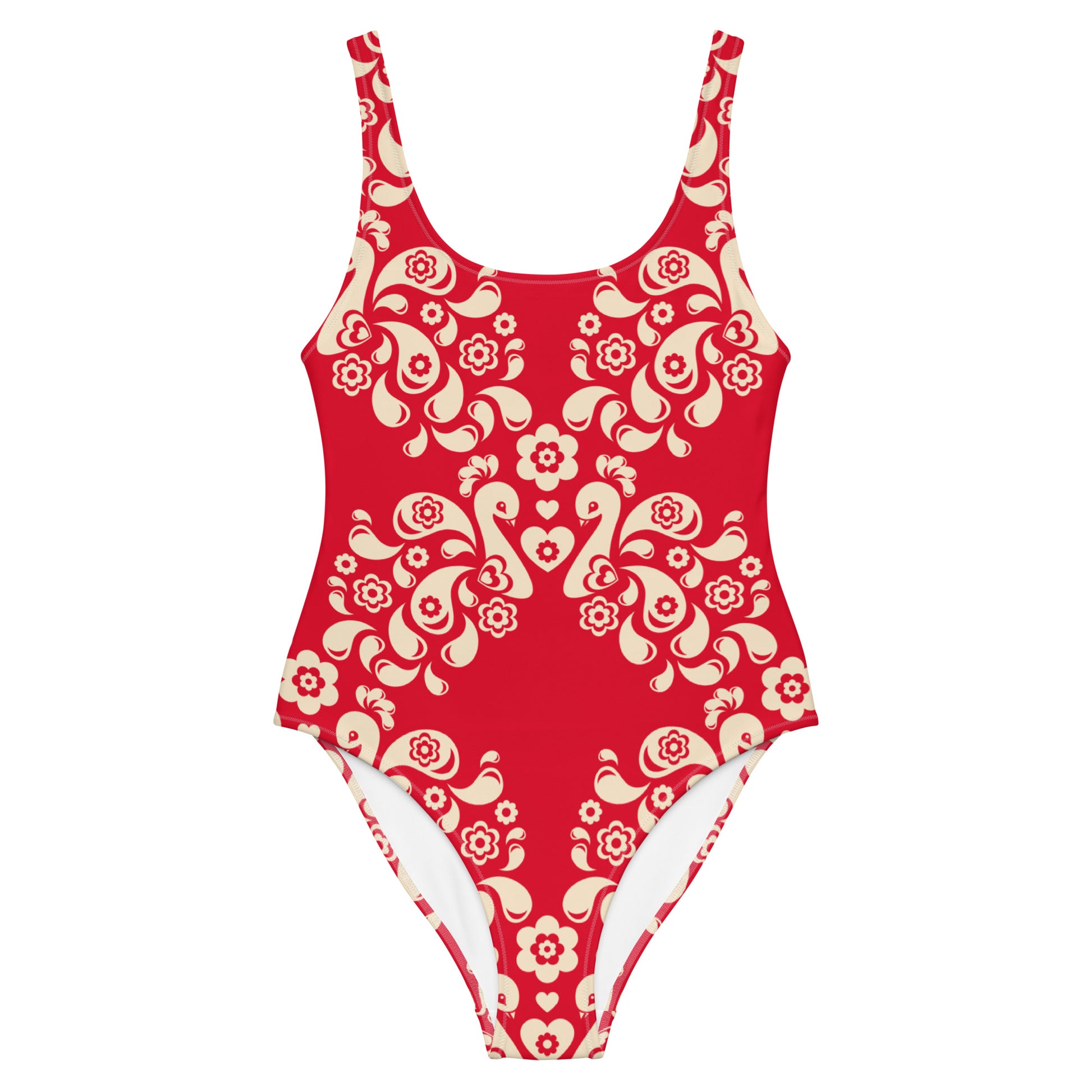 PEACOCK LOVE red - One-Piece Swimsuit
