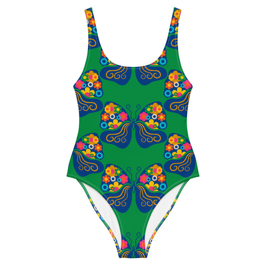 FAB FLOVERYFLY green - One-Piece Swimsuit - SHALMIAK