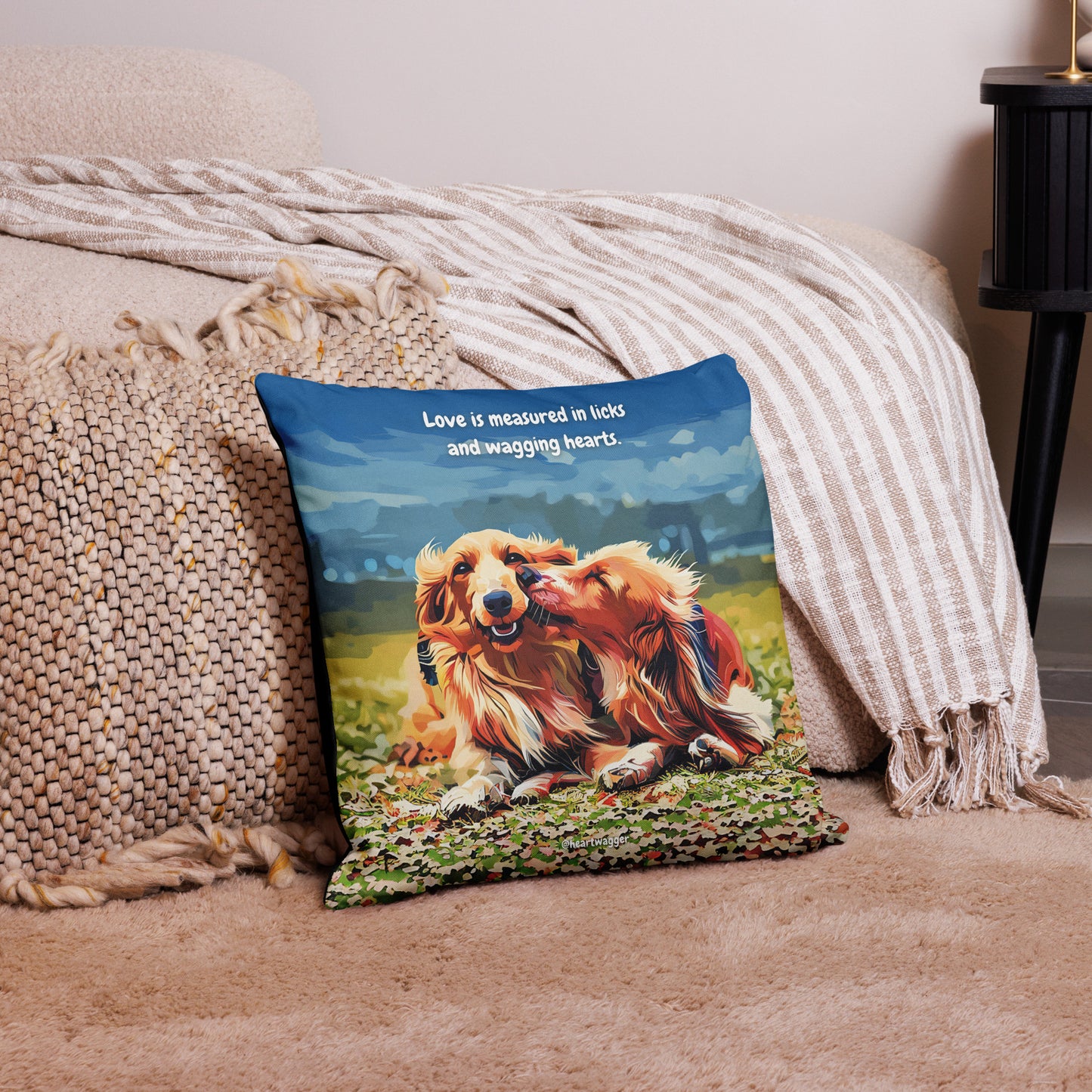 Pillow Case - Love is measured in licks and wagging hearts