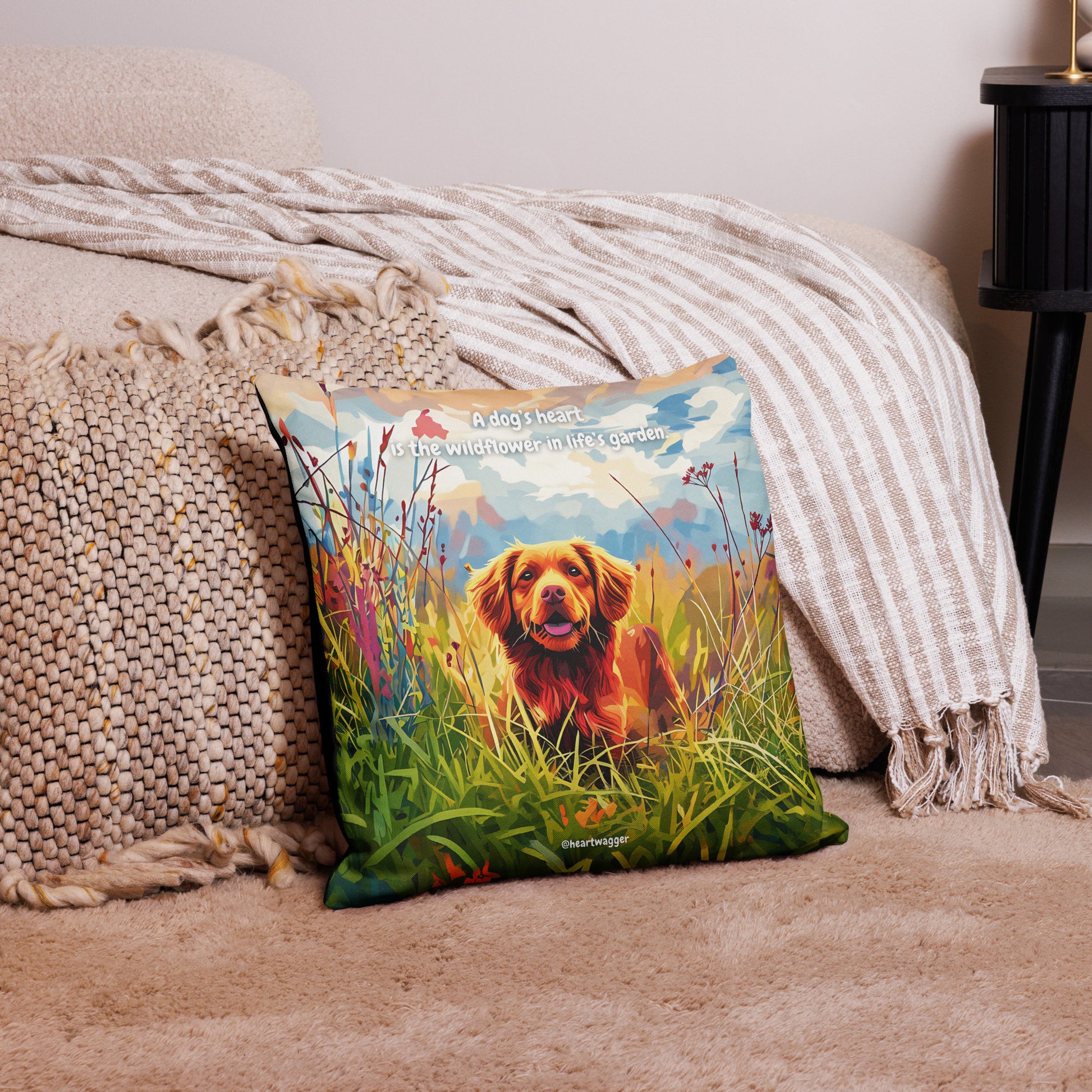 Pillow Case - A dog’s heart is the wildflower in life’s garden