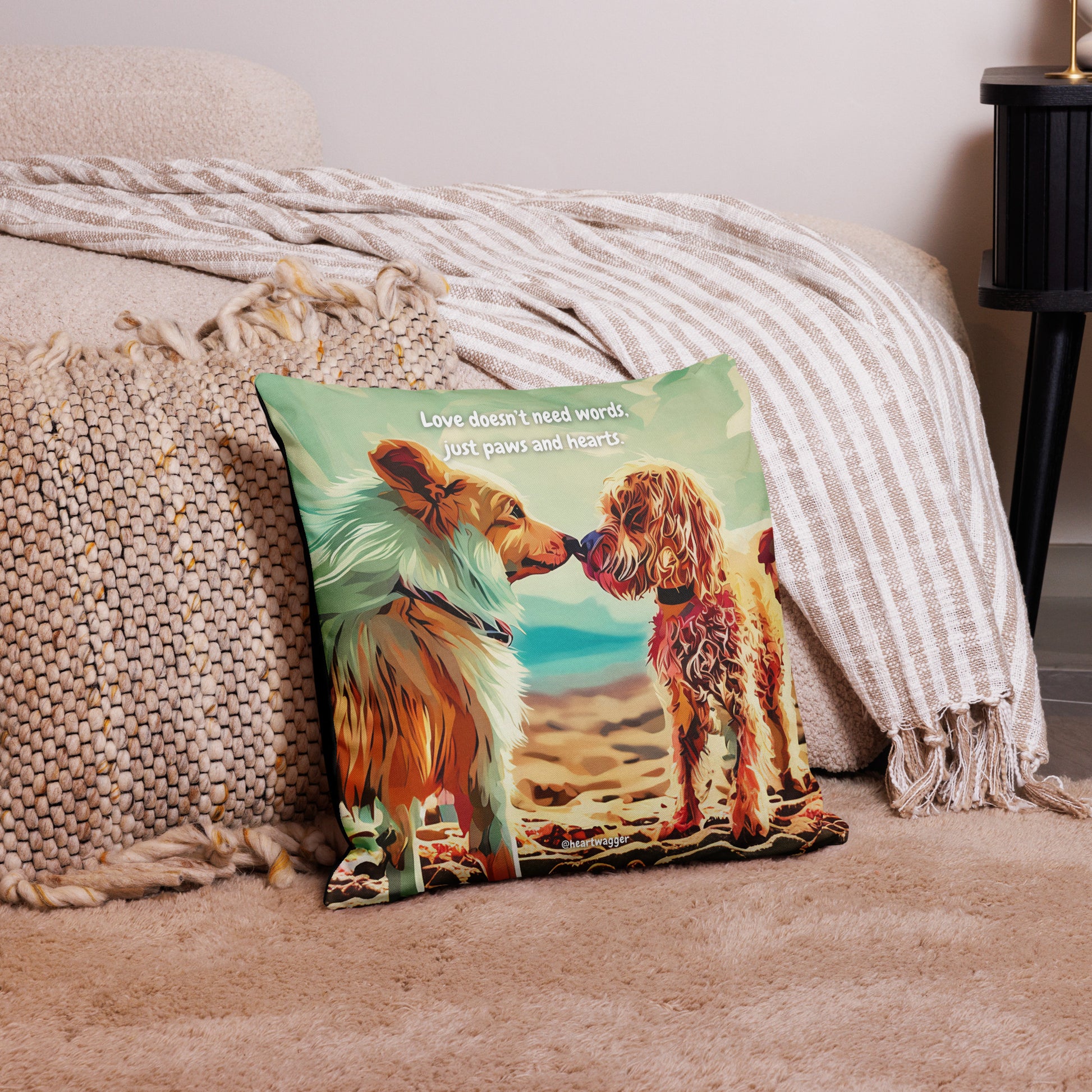 Pillow Case - Love doesn’t need words, just paws and hearts