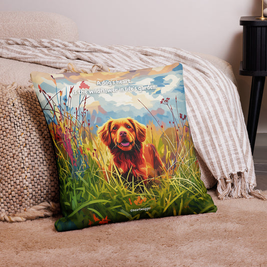 Pillow Case - A dog’s heart is the wildflower in life’s garden