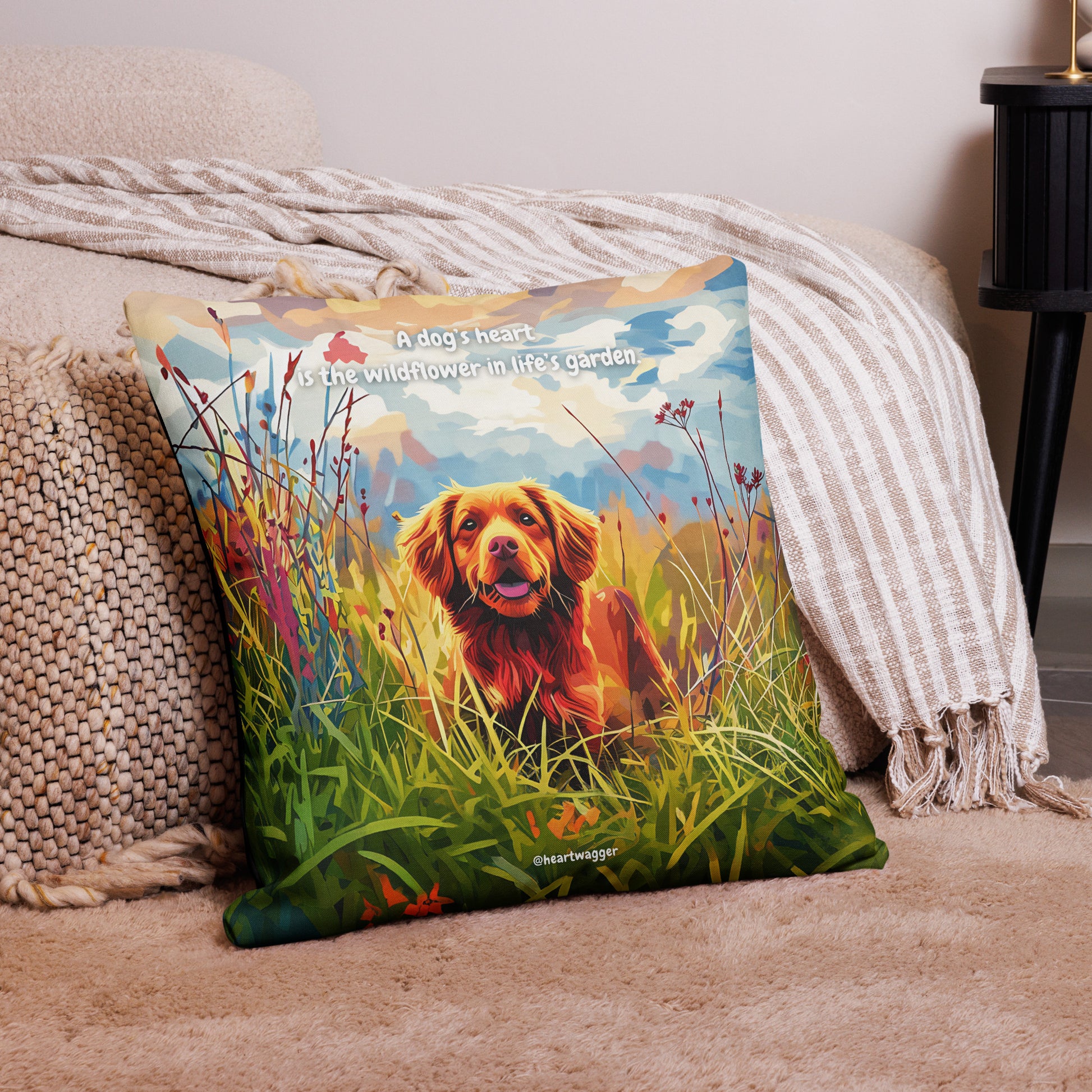 Pillow Case - A dog’s heart is the wildflower in life’s garden