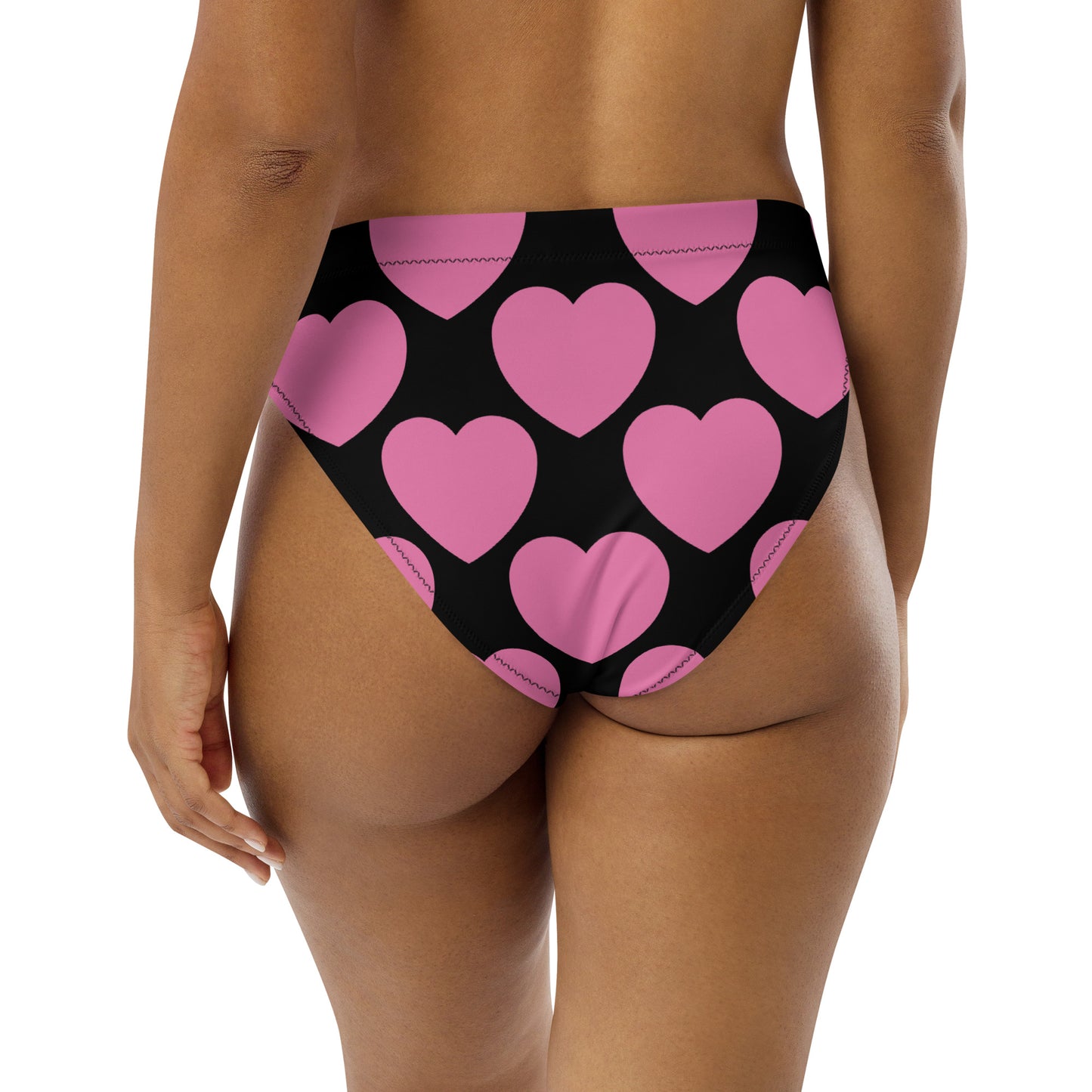 Bikini bottom with high waist (recycled) - ELLIE LOVE pink black - SHALMIAK