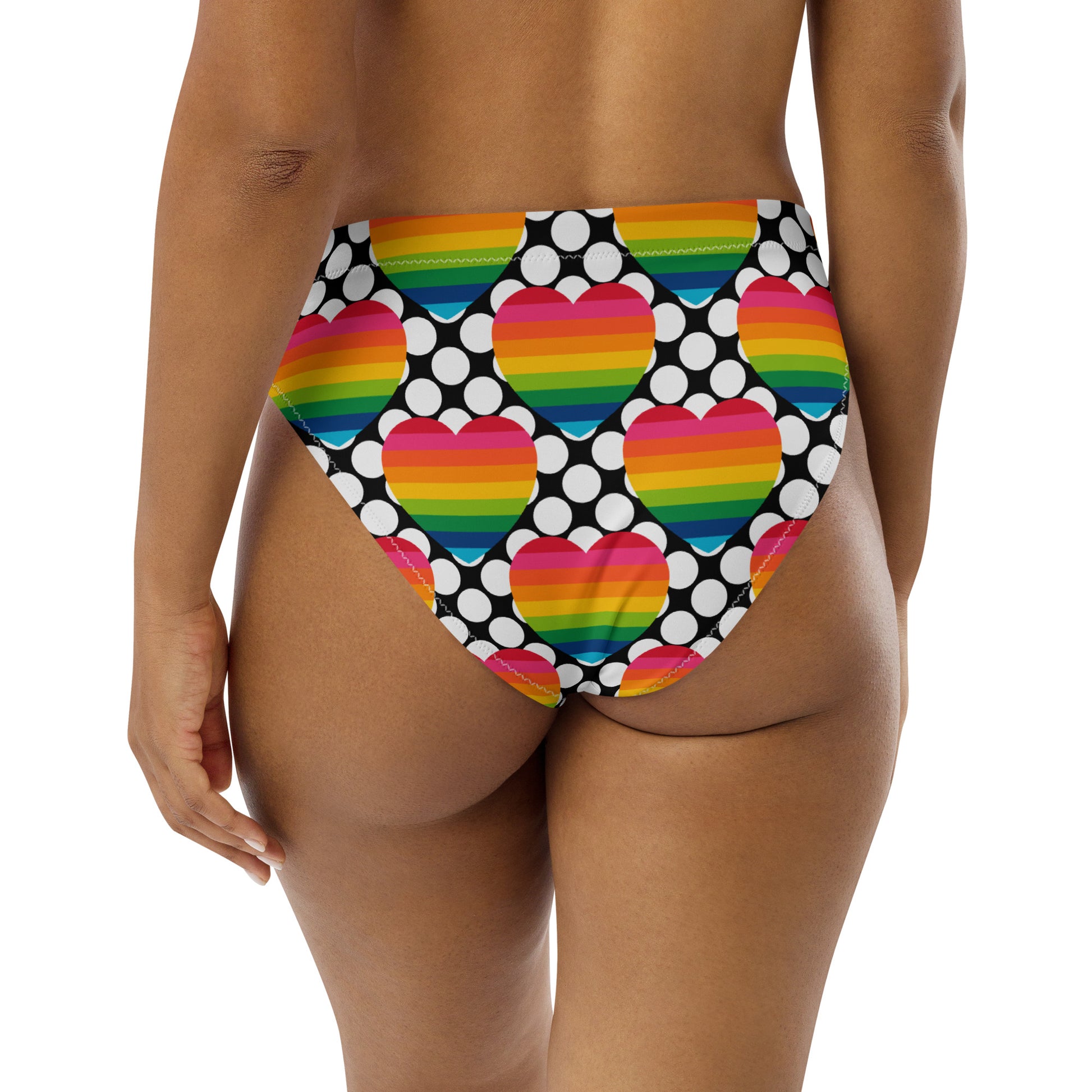 Bikini bottom with high waist (recycled) - ELLIE LOVE DOT rainbow - SHALMIAK