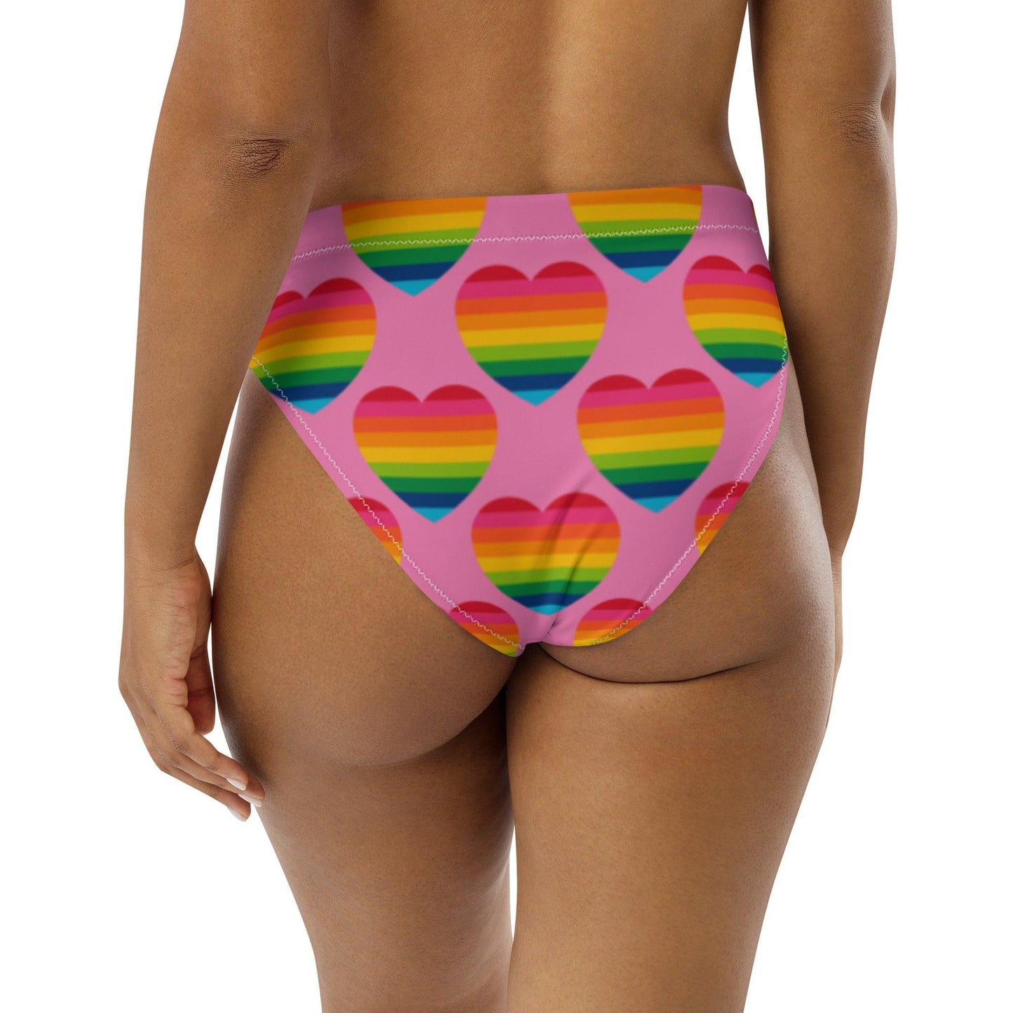 Bikini bottom with high waist (recycled) - ELLIE LOVE rainbow pink - SHALMIAK