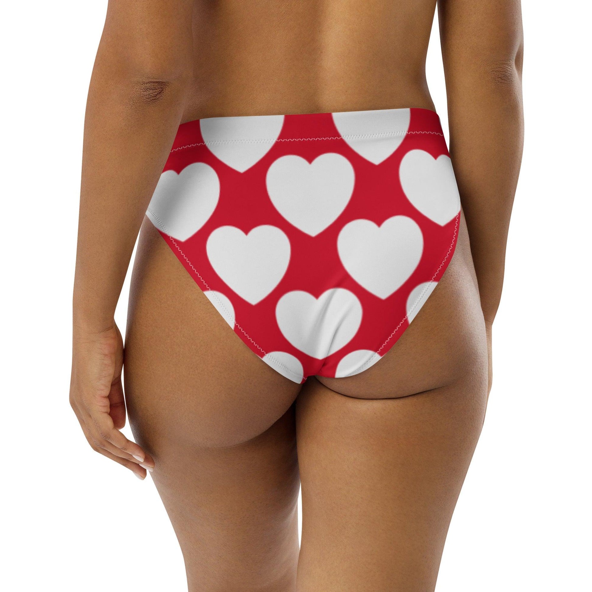 Bikini bottom with high waist (recycled) - ELLIE LOVE red white - SHALMIAK