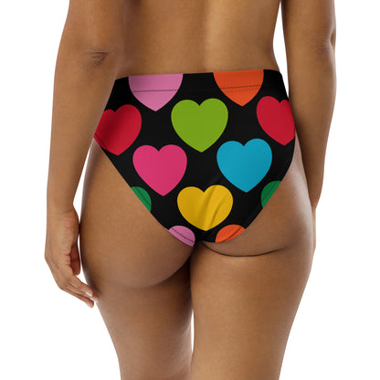 Bikini bottom with high waist (recycled) - ELLIE LOVE mix black - SHALMIAK