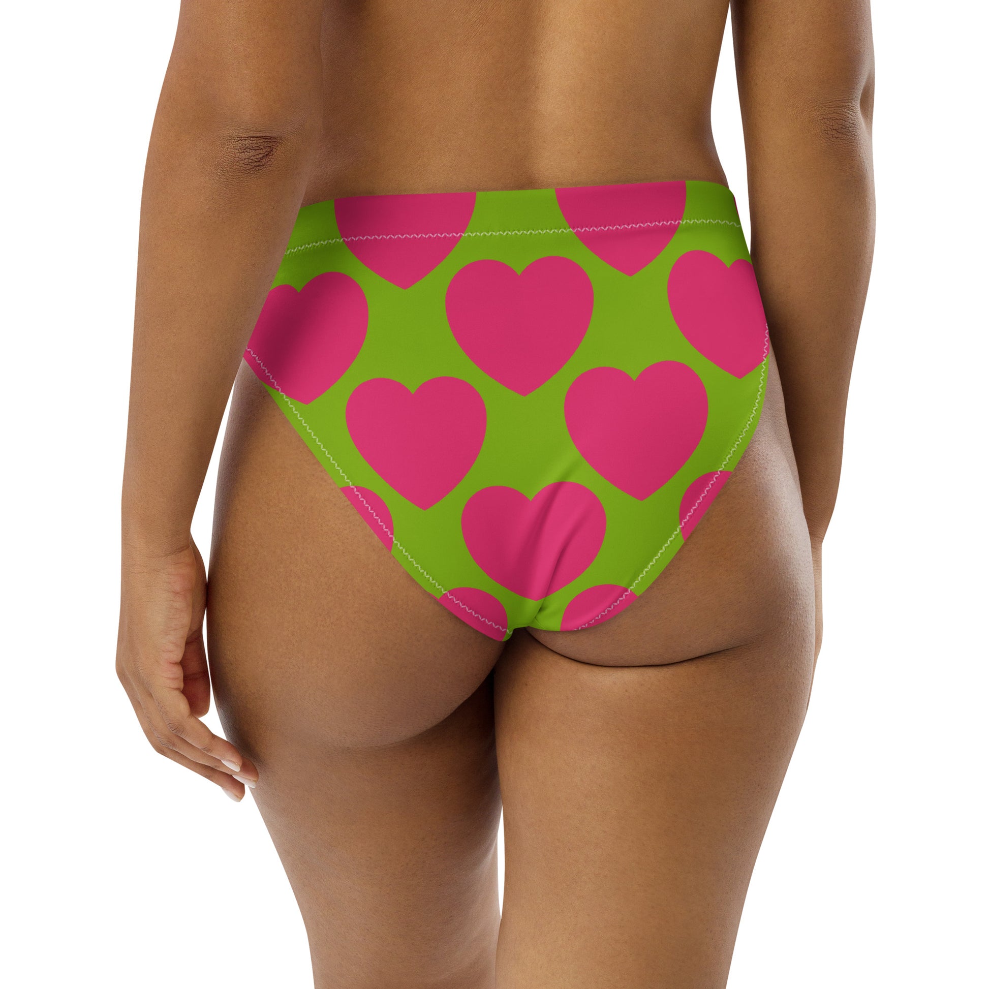 Bikini bottom with high waist (recycled) - ELLIE LOVE pink lime - SHALMIAK