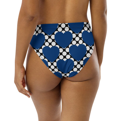 Bikini bottom with high waist (recycled) - ELLIE LOVE DOT blue black - SHALMIAK