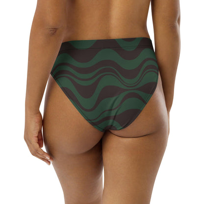 Bikini bottom with high waist (recycled) - WAVY forest - SHALMIAK