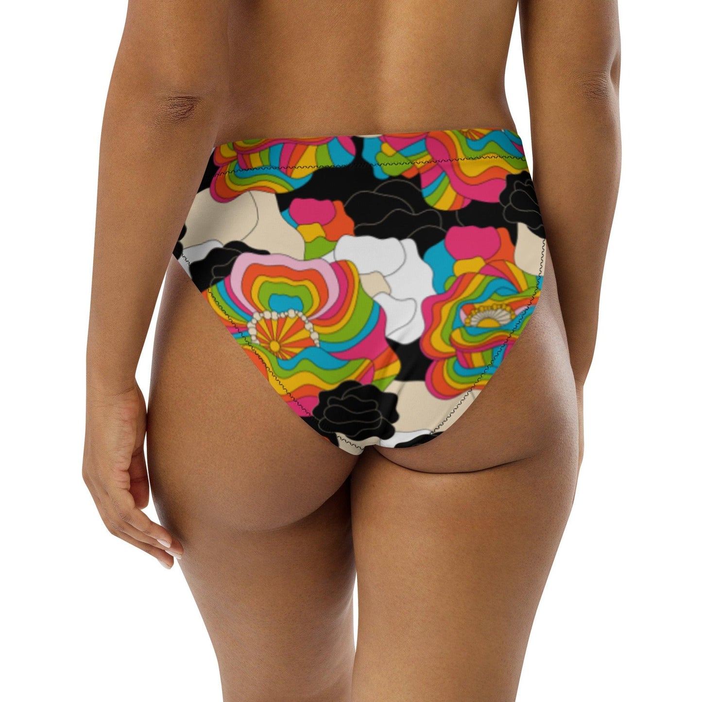 Bikini bottom with high waist (recycled) - RAINBOW POPPY - SHALMIAK