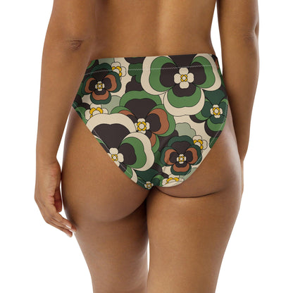 Bikini bottom with high waist (recycled) - PANSY FANTASY green - SHALMIAK