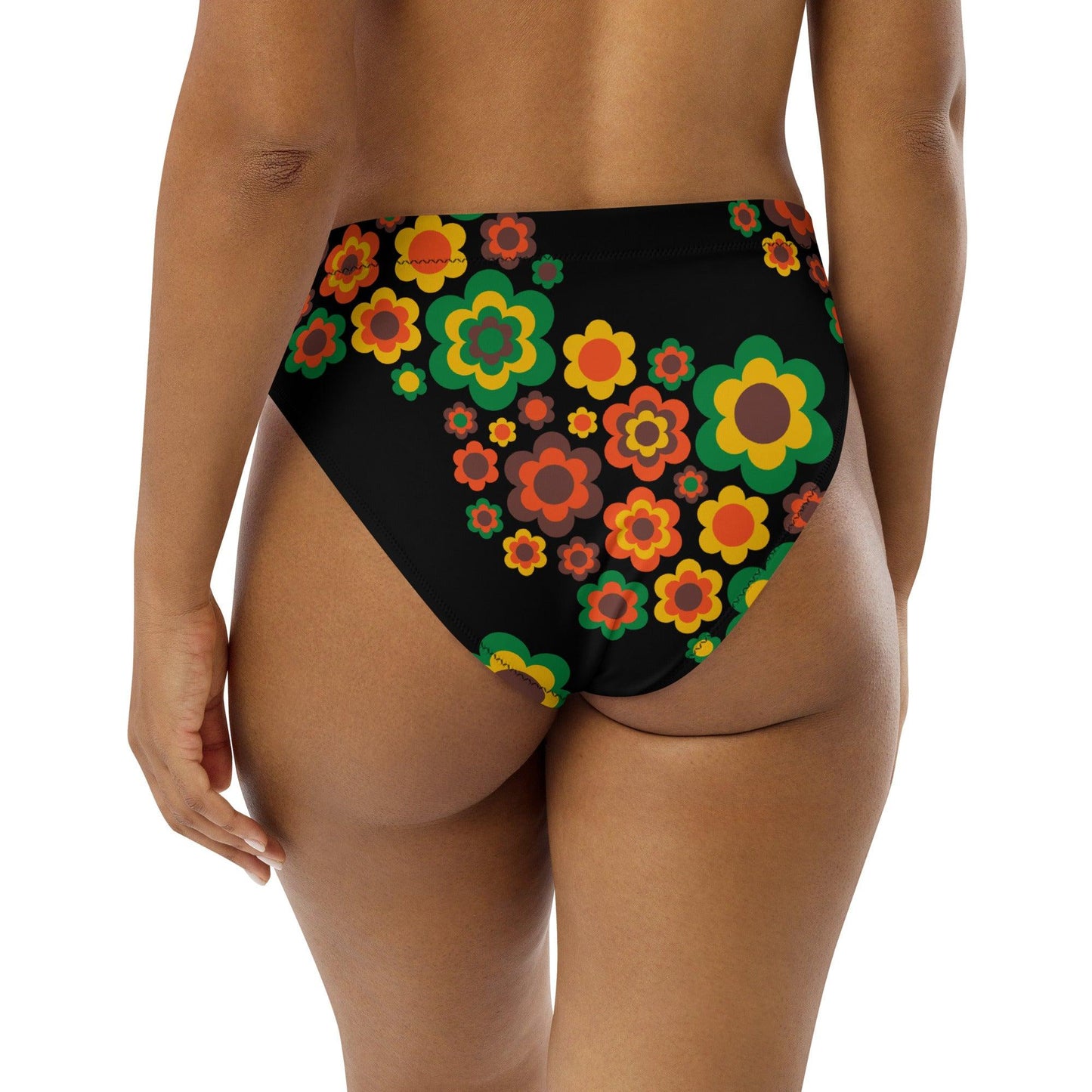 Bikini bottom with high waist (recycled) - FLORA FOREVER retro - SHALMIAK