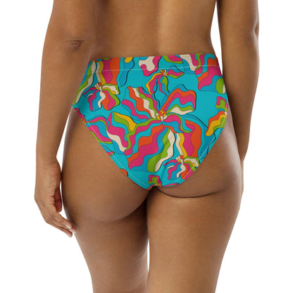 Bikini bottom with high waist (recycled) - SASSY IRIS turquoise - SHALMIAK