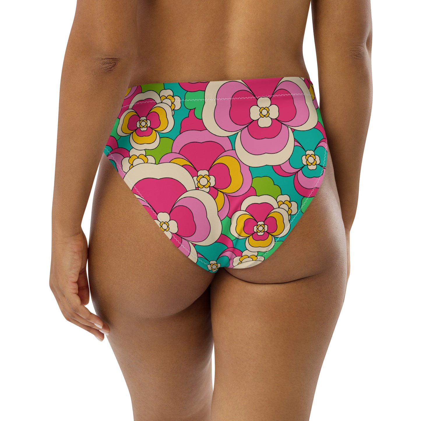 Bikini bottom - PANSY FANTASY pastel - Retro pansy print