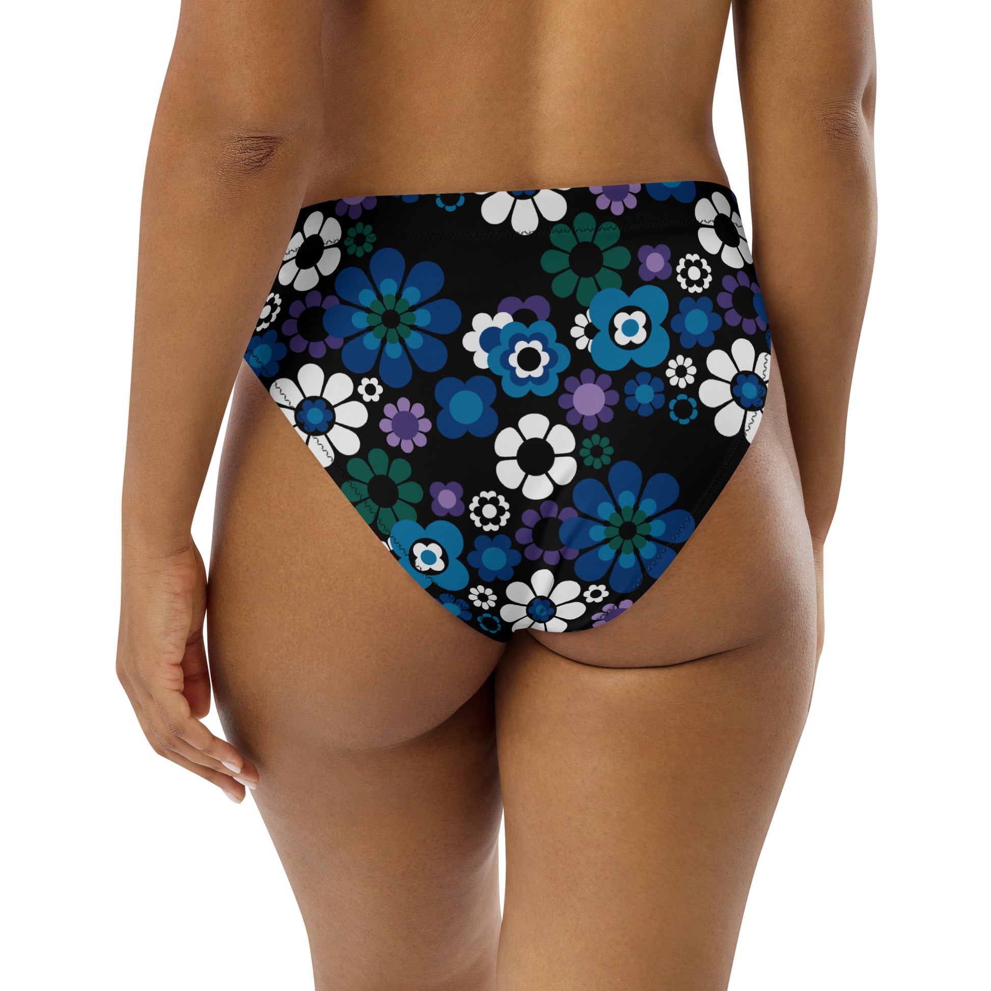 Bikini bottom - FLOW-POW blue - Funky flower power print