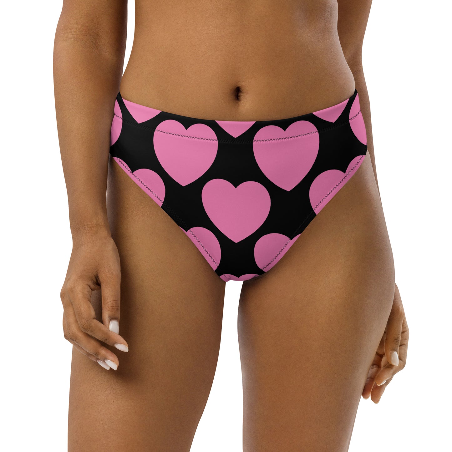 Bikini bottom with high waist (recycled) - ELLIE LOVE pink black - SHALMIAK