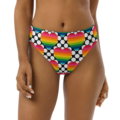 Bikini bottom with high waist (recycled) - ELLIE LOVE DOT rainbow - SHALMIAK