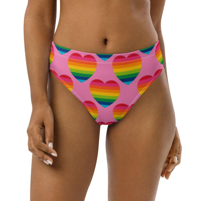 Bikini bottom with high waist (recycled) - ELLIE LOVE rainbow pink - SHALMIAK