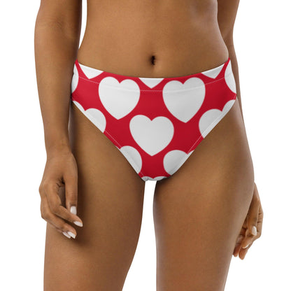 Bikini bottom with high waist (recycled) - ELLIE LOVE red white - SHALMIAK