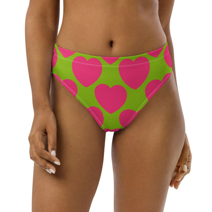 Bikini bottom with high waist (recycled) - ELLIE LOVE pink lime - SHALMIAK