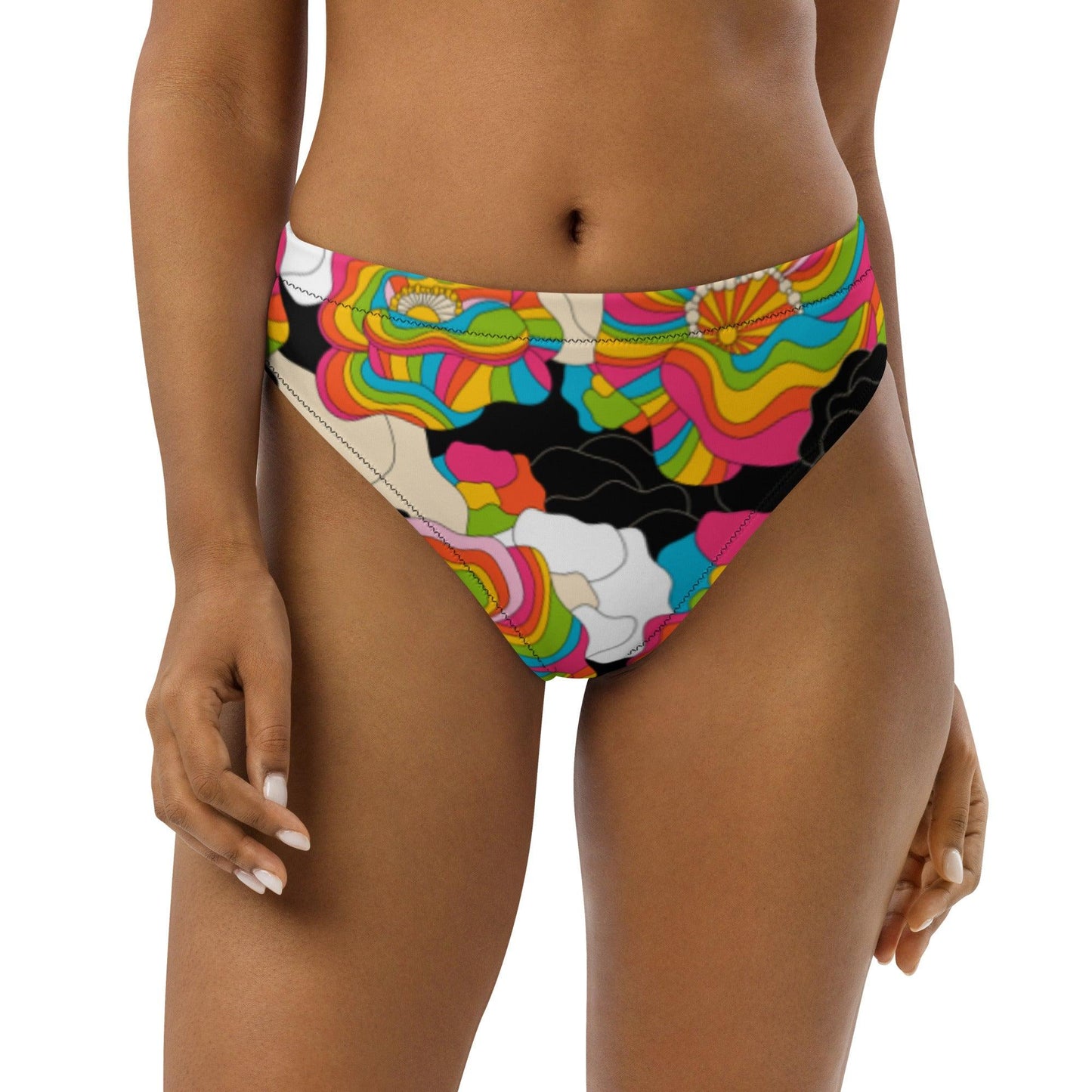 Bikini bottom with high waist (recycled) - RAINBOW POPPY - SHALMIAK