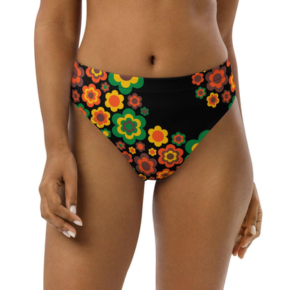 Bikini bottom with high waist (recycled) - FLORA FOREVER retro - SHALMIAK