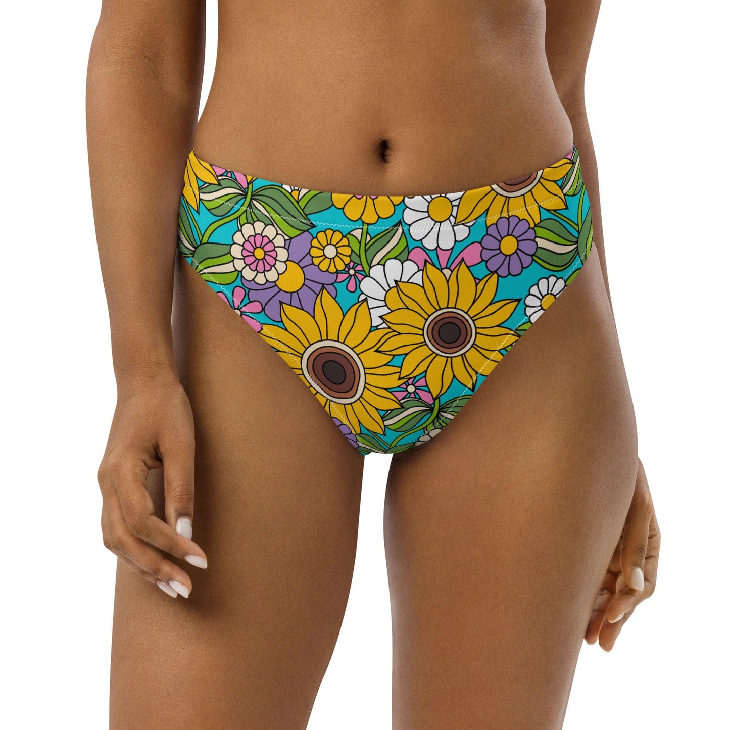 Bikini bottom with high waist (recycled) - SUNDANCE turquoise - SHALMIAK