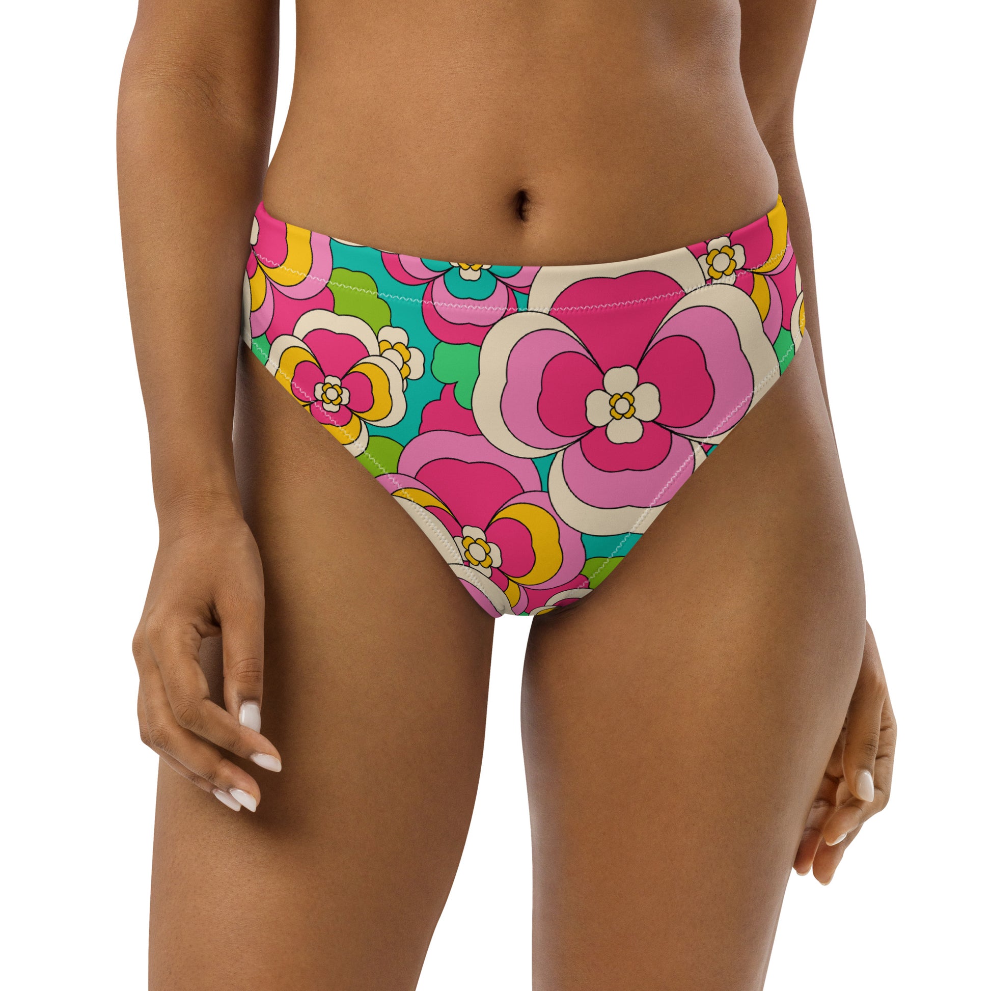Bikini bottom - PANSY FANTASY pastel - Retro pansy print