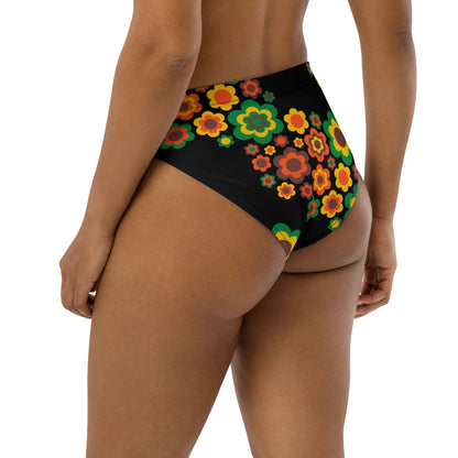 Bikini bottom with high waist (recycled) - FLORA FOREVER retro - SHALMIAK